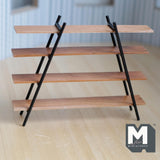 Miniature A-Frame Bookshelf 1:12 Scale Bookcase Display Shelf Dollhouse Furniture 4-9/16 inch tall - H045