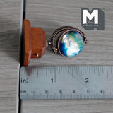 Miniature Spinning Globe with Wooden Base 1:12 Scale Dollhouse Rotating Decor 1-7/8 inch tall (copper) - G051