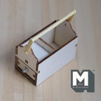 Unpainted Miniature Toolbox , Wooden Garden Toolbox , Garden Tool Box , Tool Caddy , Carry Caddy 2 inch long (wood) - F086
