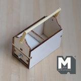 Unpainted Miniature Toolbox , Wooden Garden Toolbox , Garden Tool Box , Tool Caddy , Carry Caddy 2 inch long (wood) - F086
