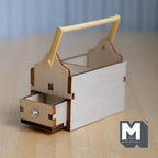 Unpainted Miniature Toolbox , Wooden Garden Toolbox , Garden Tool Box , Tool Caddy , Carry Caddy 2 inch long (wood) - F086