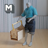 Unpainted Miniature Toolbox , Wooden Garden Toolbox , Garden Tool Box , Tool Caddy , Carry Caddy 2 inch long (wood) - F086