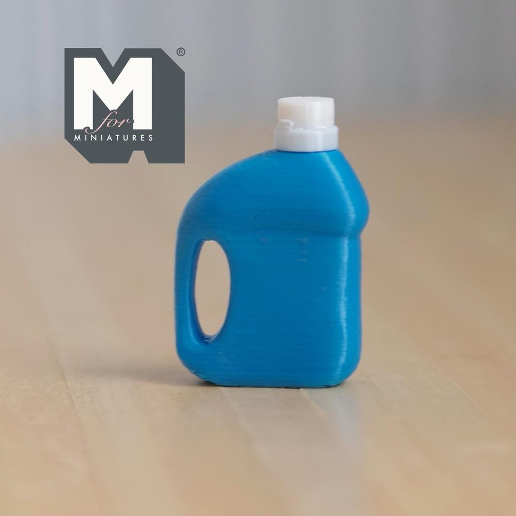 Miniature Fabric Softener Bottle and Lid 1:12 Scale Dollhouse Laundry Room Empty Bottle Decor 1-1/4 inch tall (plastic) - F029