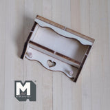Miniature Key Shelf with Coat Pegs 1:12 Scale Unpainted Dollhouse Entryway Shelves 2-1/8 inch long (wood) - D031