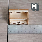 Miniature Key Shelf with Coat Pegs 1:12 Scale Unpainted Dollhouse Entryway Shelves 2-1/8 inch long (wood) - D031