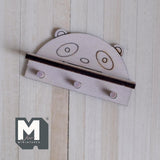 Miniature Panda Wall Shelf with Coat Pegs 1:12 Scale Unpainted Dollhouse Entryway Wall Rack  2-3/16 inch wide - D031