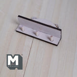 Miniature Panda Wall Shelf with Coat Pegs 1:12 Scale Unpainted Dollhouse Entryway Wall Rack  2-3/16 inch wide - D031