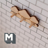 Miniature Mushroom Coat Pegs 1:12 Scale Dollhouse Entryway Keyring Holder Unpainted 1-7/8 inch wide - D031
