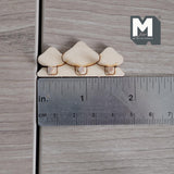 Miniature Mushroom Coat Pegs 1:12 Scale Dollhouse Entryway Keyring Holder Unpainted 1-7/8 inch wide - D031