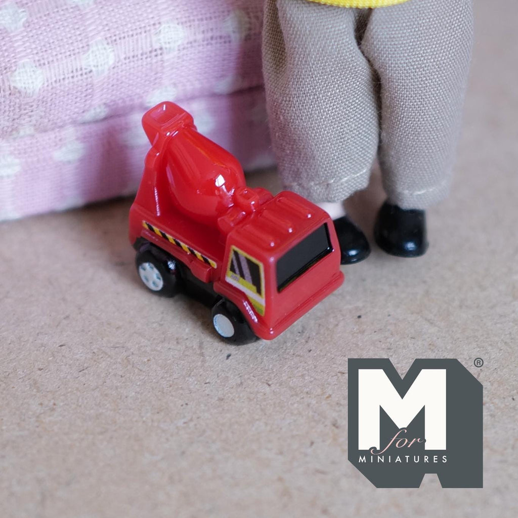 Miniature Cement Truck 1:12 Scale Concrete Truck Mixer Lorry Dollhouse Playroom Decor 13/16 inch tall (resin) - G079