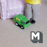 Miniature Recycling Truck 1:12 Scale Trash Truck Garbage Truck Bin Lorry Garbo Truck Dollhouse Playroom Decor 11/16 inch tall (resin) - G079