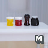 Miniature Fruit Jam Bottles Set of 4 , 1:12 Scale Dollhouse Table Accessories Chocolate Jam Bottle (resin) -