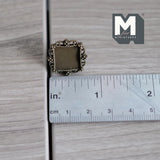 Miniature Copper Portrait Frame 1:12 Scale Dollhouse Metal Square Photo Frame with Stand 1/2 inch tall - B052
