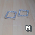 Miniature Ornate Frames Set of 2 , 1:12 Scale Dollhouse Gold Picture Frames Mini Frames 1-1/8 inch tall (resin) (silver) - A085