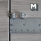 Miniature Metal Baby Mugs Set of 2 . 1:12 Scale Dollhouse Kitchen Accessories Drinkware 5/16 inch tall (silver) -