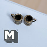 Miniature Metal Baby Mugs Set of 2 . 1:12 Scale Dollhouse Kitchen Accessories Drinkware 5/16 inch tall (copper) -