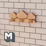 Miniature Mushroom Coat Pegs 1:12 Scale Dollhouse Entryway Keyring Holder Unpainted 1-7/8 inch wide - D031
