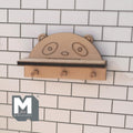 Miniature Panda Wall Shelf with Coat Pegs 1:12 Scale Unpainted Dollhouse Entryway Wall Rack  2-3/16 inch wide - D031