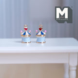 Miniature Circus Tent Ornaments Set of 2 , 1:12 Scale Dollhouse Christmas Tree Decor 11/16 inch tall (metal) - G060