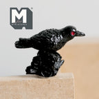 Miniature Crow Standing On Roses 1:12 Scale Standing Raven Figurine Animal Bird Bust 1 inch tall (cast resin) - C077