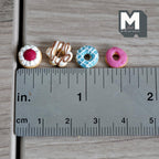 Miniature Donuts Set of 4 , 1:12 Scale Dollhouse Bakery Accessories Food 3/8 inch dia. - E062