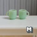 1:12 Scale Miniature Stacking Mugs White Retro Diner Coffee Cups Dollhouse Kitchen Accessories 9/16 inch tall (green) (plastic) - A023
