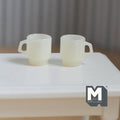 1:12 Scale Miniature Stacking Mugs White Retro Diner Coffee Cups Dollhouse Kitchen Accessories 9/16 inch tall (beige) (plastic) - A023