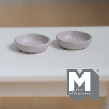 Miniature Irregular Shaped Food Bowls Set of 2, 1:12 Scale Dollhouse Kitchen Decor Tableware 3/4 inch long (warm gray) (metal) - A034