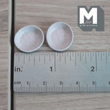 Miniature Irregular Shaped Food Bowls Set of 2, 1:12 Scale Dollhouse Kitchen Decor Tableware 3/4 inch long (warm gray) (metal) - A034