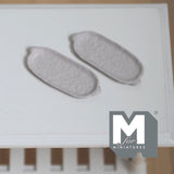 Miniature Oval Plates 1:12 Scale Dollhouse Tableware Oblong Plates Set of 2 , 1-1/4 inch long (warm grey) (metal) - A044