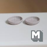 Miniature Irregular Shaped Food Bowls Set of 2, 1:12 Scale Dollhouse Kitchen Decor Tableware 5/8 inch long (warm gray) (metal) - A034
