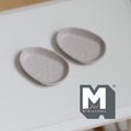 Miniature Irregular Shaped Food Trays Set of 2, 1:12 Scale Dollhouse Kitchen Decor Tableware 7/8 inch long (warm gray) (metal) - A034