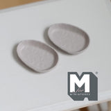 Miniature Irregular Shaped Food Trays Set of 2, 1:12 Scale Dollhouse Kitchen Decor Tableware 7/8 inch long (warm gray) (metal) - A034