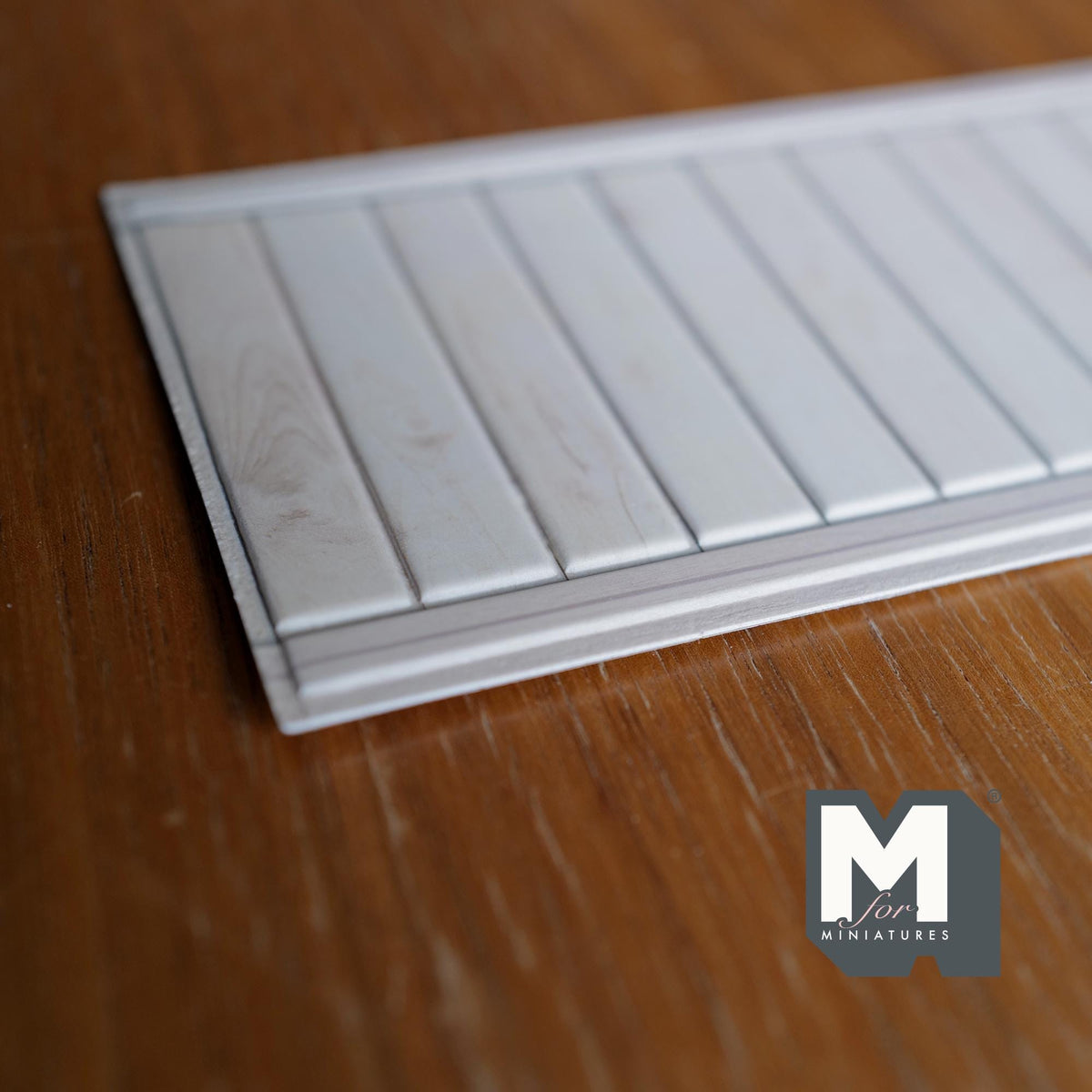 1:12 Scale Miniature Dollhouse Vertical Plank Wainscot Panel with Wood Grain, 8-1/4 inch long (foamboard) (light gray)