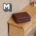 Miniature Jewelry Box with Faux Diamonds 1:12 Scale Dollhouse Decor 1-7/16 inch wide (brown) -