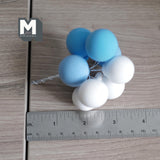Miniature Balloons 1:12 Scale Large Size Rainbow Balloons Set of 8 (blue white) (foam) - F016
