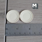 Miniature Dining Plates Dollhouse Tableware Serving Plates Set of 2 , 1-1/8 inch dia. (beige) (metal) - A041