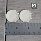 Miniature Dining Plates Dollhouse Tableware Serving Plates Set of 2 , 1-1/8 inch dia. (beige) (metal) - A041