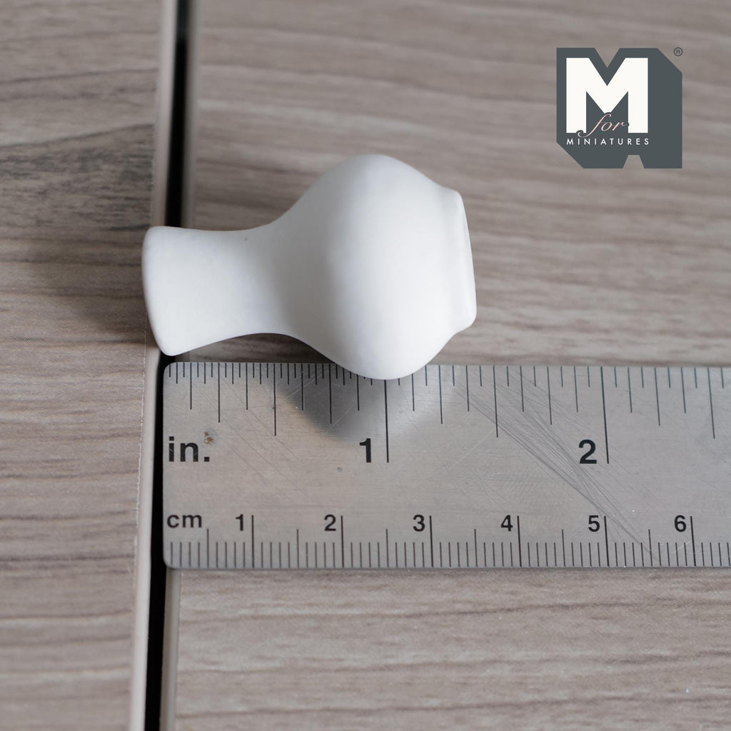 Miniature Ceramic Tall Flower Vase 1:12 Scale Dollhouse Supplies White Vase 1-7/16 inch tall -