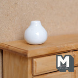 Miniature Ceramic Pear Vase 1:12 Scale Fairy Garden Flower Vase 13/16 inch tall (white) -