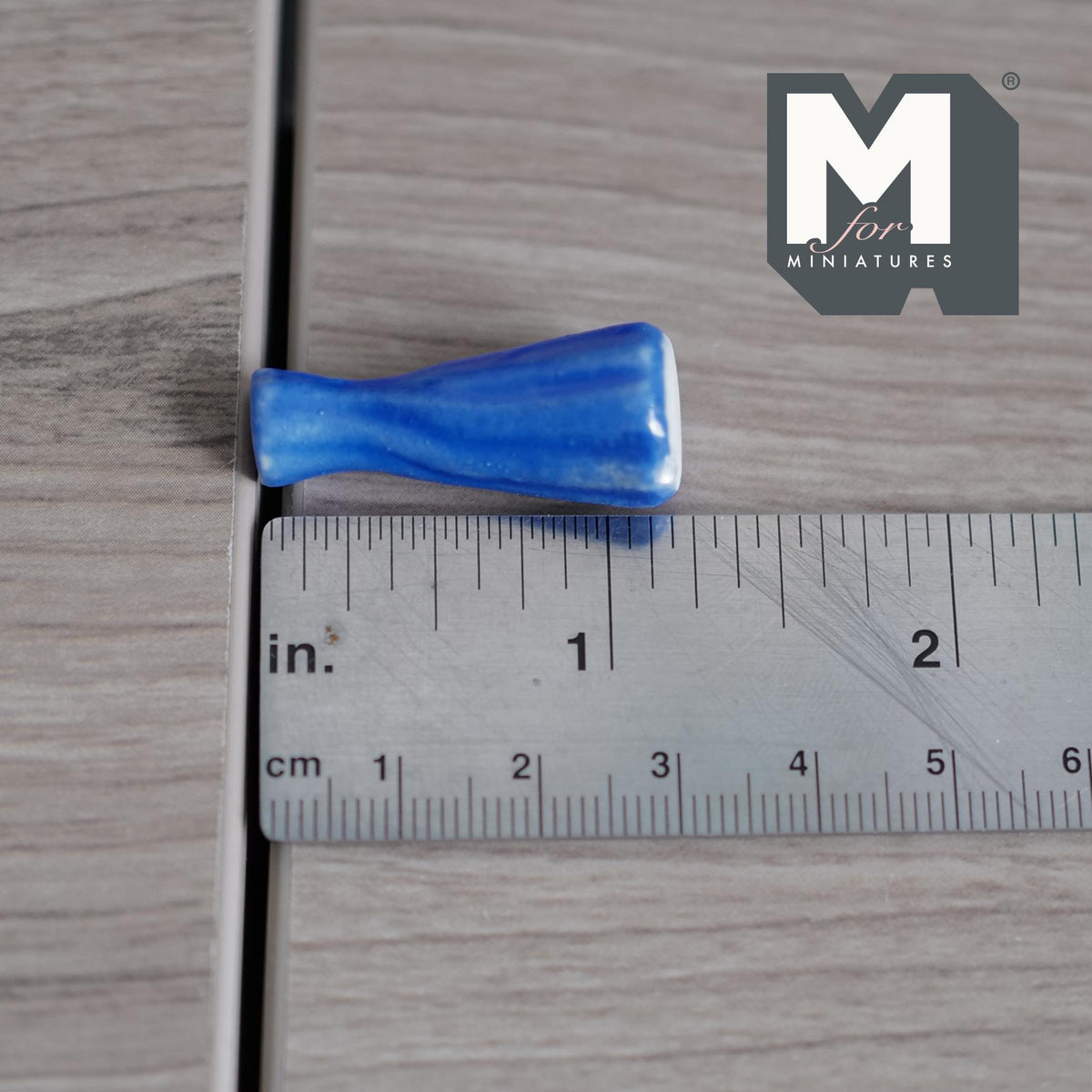 Miniature Ceramic Vase 1:12 Scale Dollhouse Flower Vase 1-1/4 inch tall (blue) -