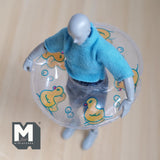 Miniature Round Pool Float 1:12 Scale Dollhouse Swimming Pool Tube Inflated Pool Raft 3-3/8 inch dia. (clear) - J026