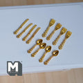 Dollhouse Metal Flatware 1:12 Scale Miniature Tableware Cutlery Set of 12 (gold) - F074