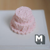 Miniature Unfinished Cake 1:12 Scale Mid Prep Cake Dollhouse Dessert Crumb Coat Cake 15/16 inch tall (pink) (resin) -