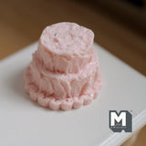 Miniature Unfinished Cake 1:12 Scale Mid Prep Cake Dollhouse Dessert Crumb Coat Cake 15/16 inch tall (pink) (resin) -
