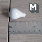 Miniature Ceramic Pear Vase 1:12 Scale Fairy Garden Flower Vase 1-1/4 inch tall (white) -