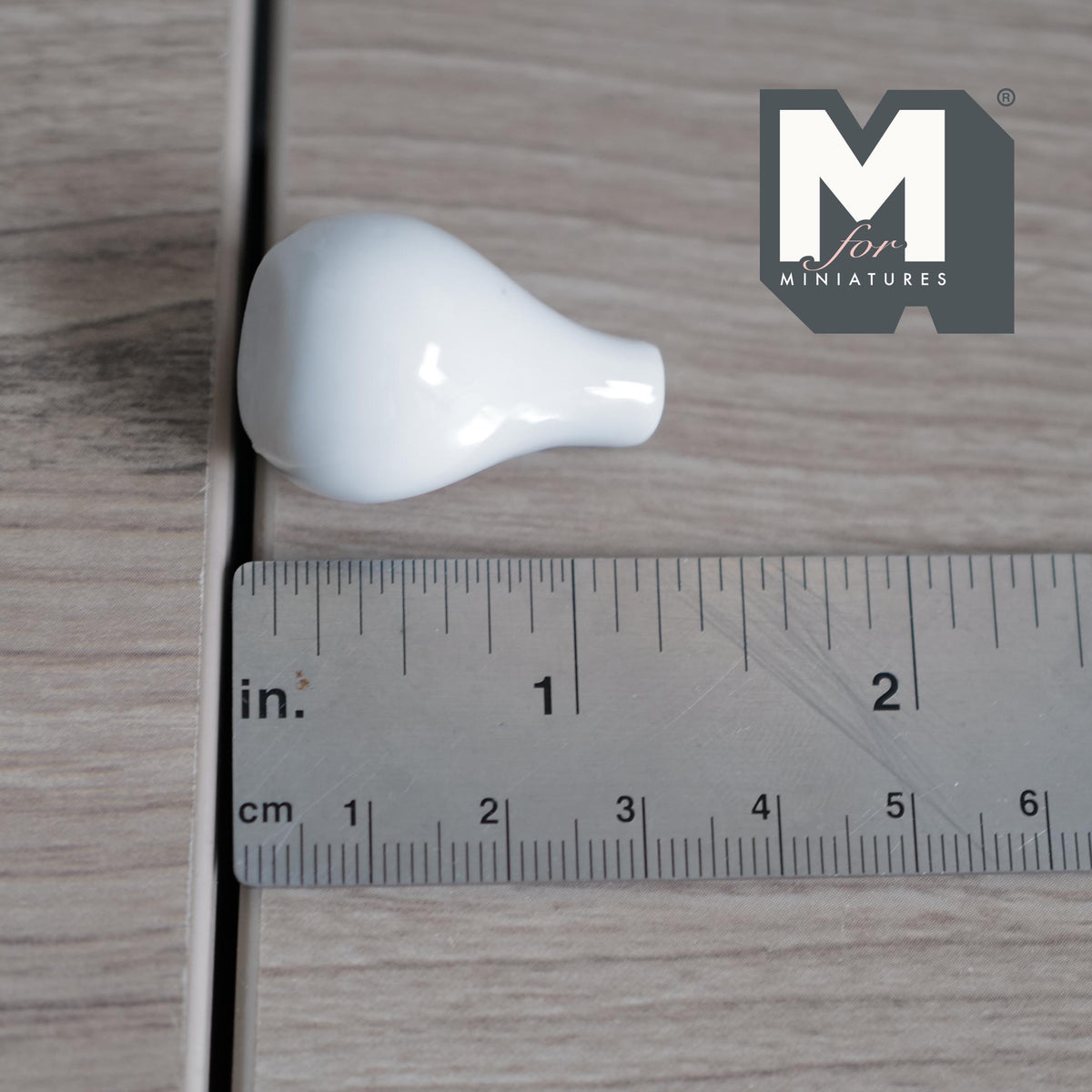 Miniature Ceramic Pear Vase 1:12 Scale Fairy Garden Flower Vase 1-1/4 inch tall (white) -