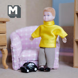 Miniature Police Cruiser 1:12 Scale Patrol Car Paddy Wagon Cop Car Dollhouse Playroom Decor 9/16 inch tall (resin) - G079