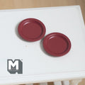 Miniature Dining Plates 1:12 Scale Dollhouse Tableware Serving Plates Set of 2 , 13/16 inch dia. (red) (metal)  - A043