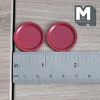 Miniature Flat Plates 1:12 Scale Dollhouse Tableware Large Size Serving Plates Set of 2 , 1 inch dia. (red) (metal) - A043